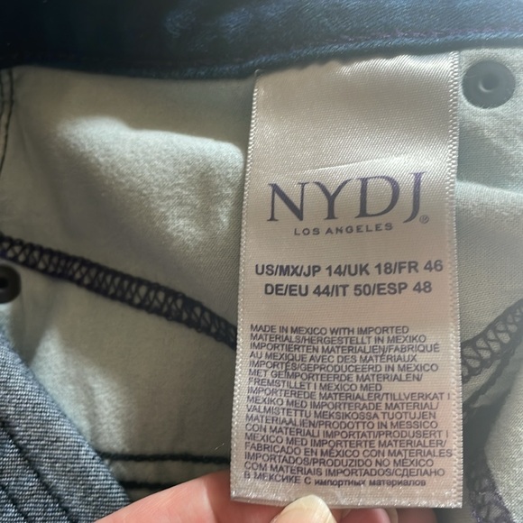 Nydj dark wash jeans, size 14, Sheri slim fit, no holes or distressing - Picture 4 of 9